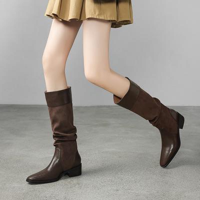 Maillard Weststiefel Spleißspitze Hohe Schaftstiefel Mittlere Stiefel