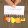5 Pair Set New Food and Beverage Fruit Resin Earrings Set Women's Fresh and Sweet Temperament Earrings