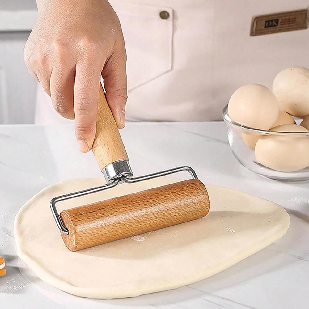 Wood Rolling Pin With Handle for Baking Dough Roller Pastry Pasta Pizza Roller Kitchen Utensils