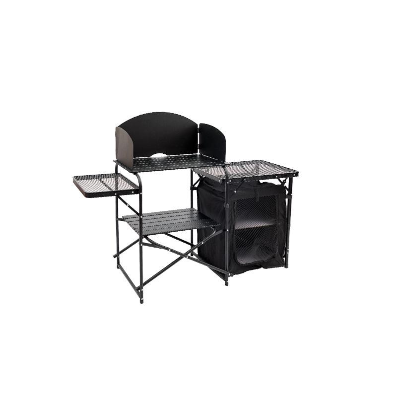 Portable Outdoor Camping Kitchen: Folding Stand with Grill, Fire Pit, and Tea Boiler for Mountain Adventures