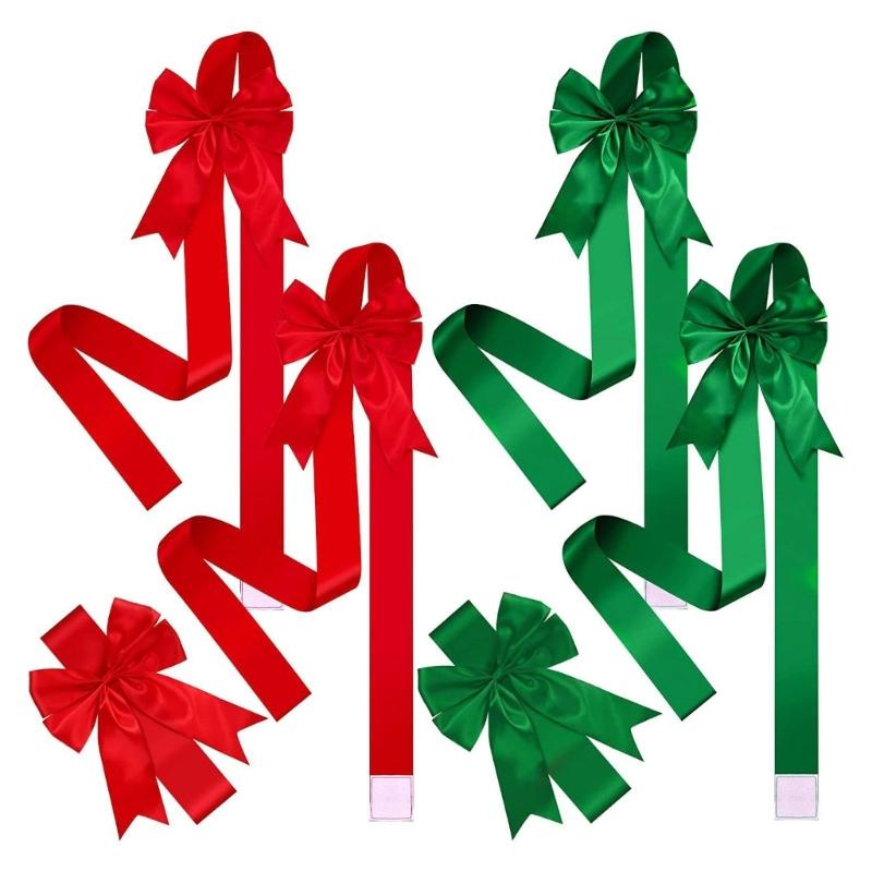 Versatile Festival Bowknot Decoration For Hanging On Doors Wall And Cabinets Polyester Christmas Accent