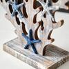Mediterranean Wood Fish Coral Statue Shell Miniature,Ocean Animal Crafts Ornaments Living Room Children's Bedroom Decoration