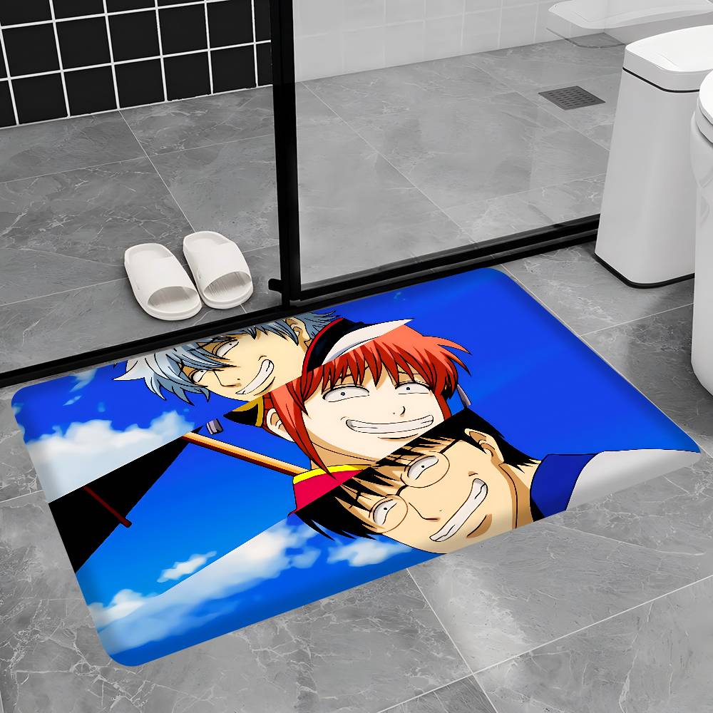 Comedy Anime Gintama Floor Mat Rectangle Anti-slip Home Soft Badmat Front Door Indoor Outdoor Mat Welcome Doormat