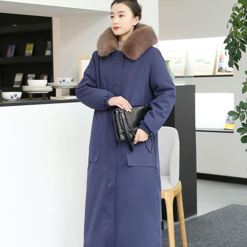 Nuova giacca invernale per mamme, parka in pelliccia sintetica ispessita con fodera staccabile e design lungo al ginocchio