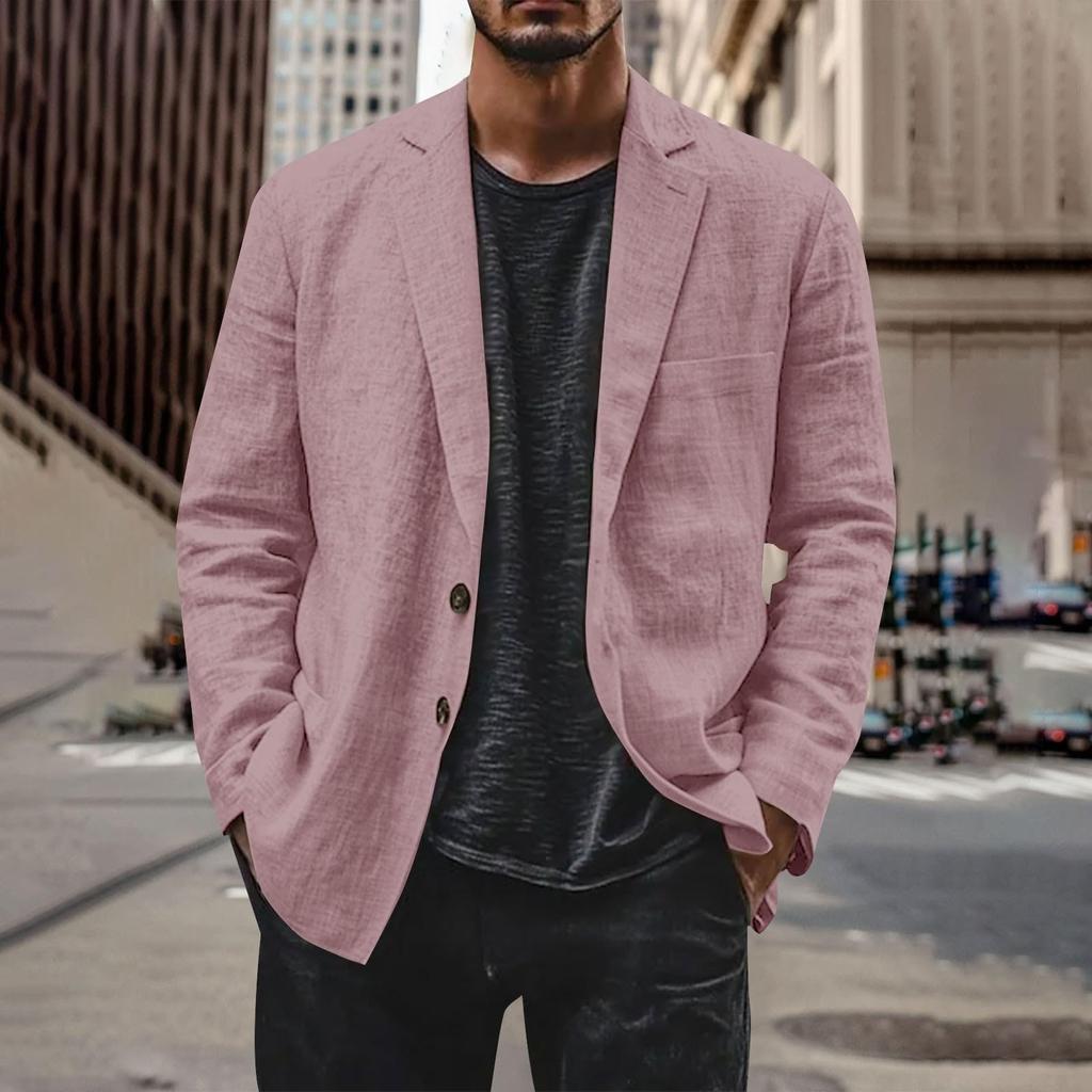 Men's Casual Fashion Jacket Solid Color Long Sleeve Jacket With Pockets