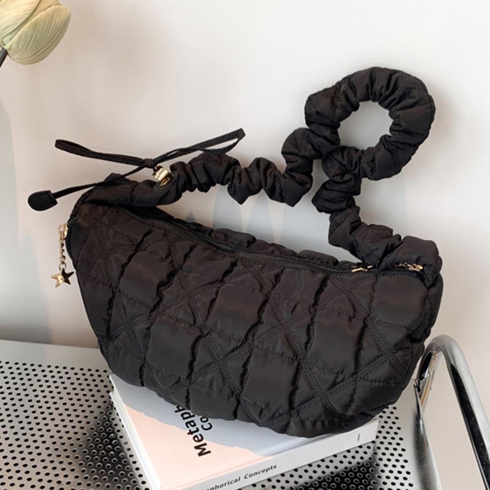 Fashion Quilted Top-Handle Bag Cloud Pleated Bubbles Commute Bag Casual Simple Shoulder Bag Elegant Solid Color Crossbody Bag