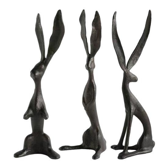 Harpiks Kaninfigur Moderne Stående Kaninstatue Innendørs Påske Bordplate Skulptur for Skrivebord Skap Bokhylle Benkeplate Hjemmebar Kontor Dekor