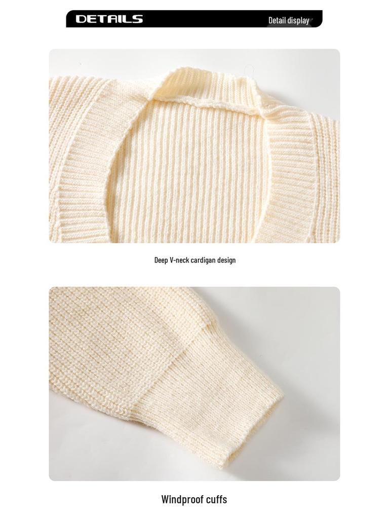 Men's Japanese Retro Cardigan: Casual, Solid Color, Cozy Knitwear for Autumn/Winter