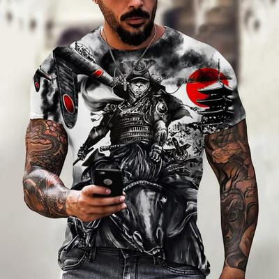 Vintage Σαμουράι T-shirts Για Άνδρες 3D Στυλ Ιαπωνίας Εκτύπωση Κοντομάνικα Τοπ Δρόμου Hip Hop Streetwear T-shirts Νίντζα Ανδρικό T-shirt 6XL