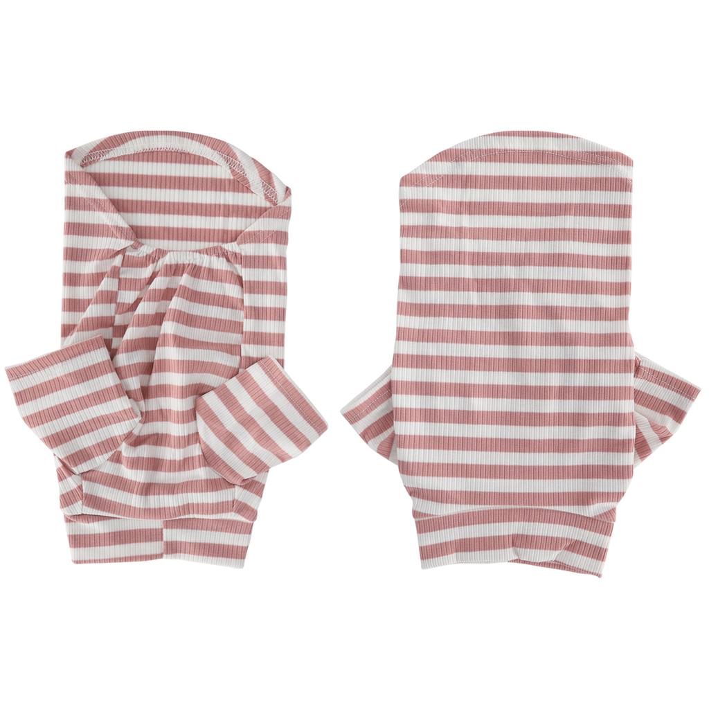 Haustier Baumwollgestreiftes Hemd Hund Kleines Schwein Katze Atmungsaktive T-Shirts Weiche WelpenkleidungRosa und Weiß