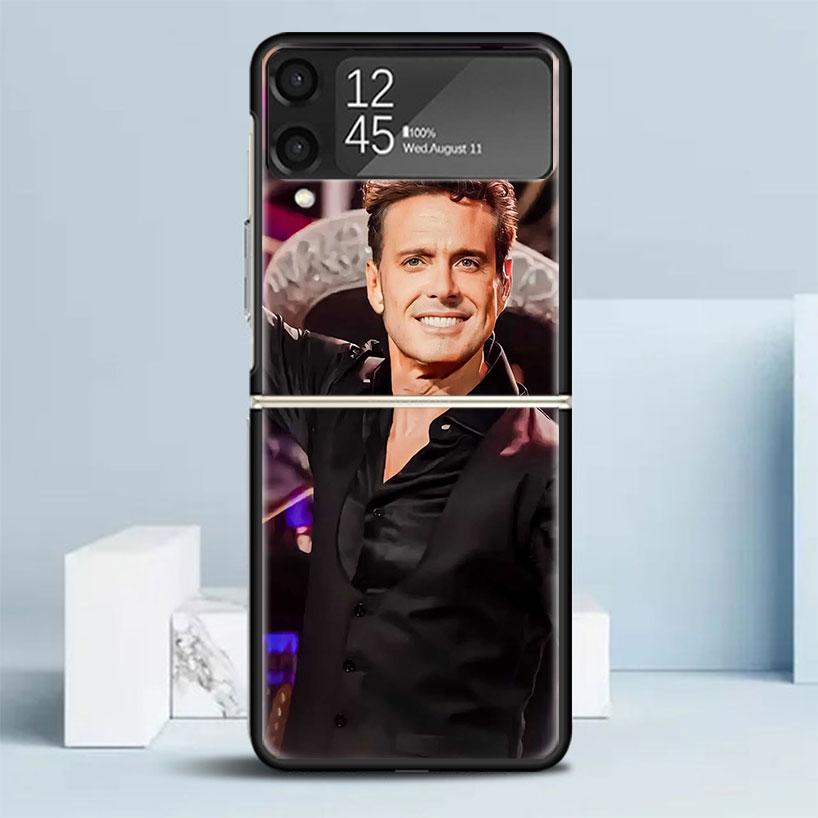 

L-Luis M-Miguel Singer Black Cover for Samsung Galaxy Z Flip 7 6 5 4 3 5G Phone Case Flip7 Flip6 Flip5 Flip4 Flip3 Pattern Case Samsung Z Flip 3