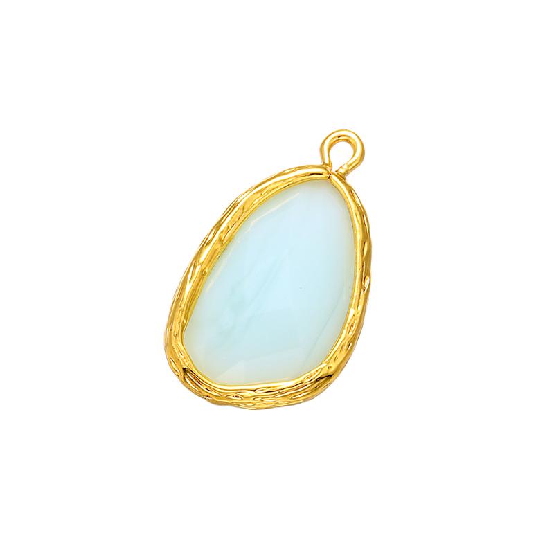 ZHUKOU 13x23mm Exquisite Brass Frame crystal solid pendant for Women necklace earrings jewelry accessories model:VD443