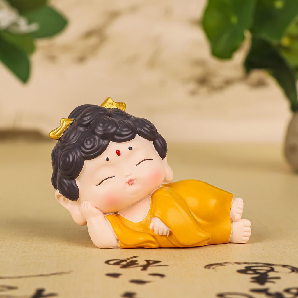 Resin Buddha Blessing Bodhisattva Lotus Figurine Car Ornament Mini Decor Gift
