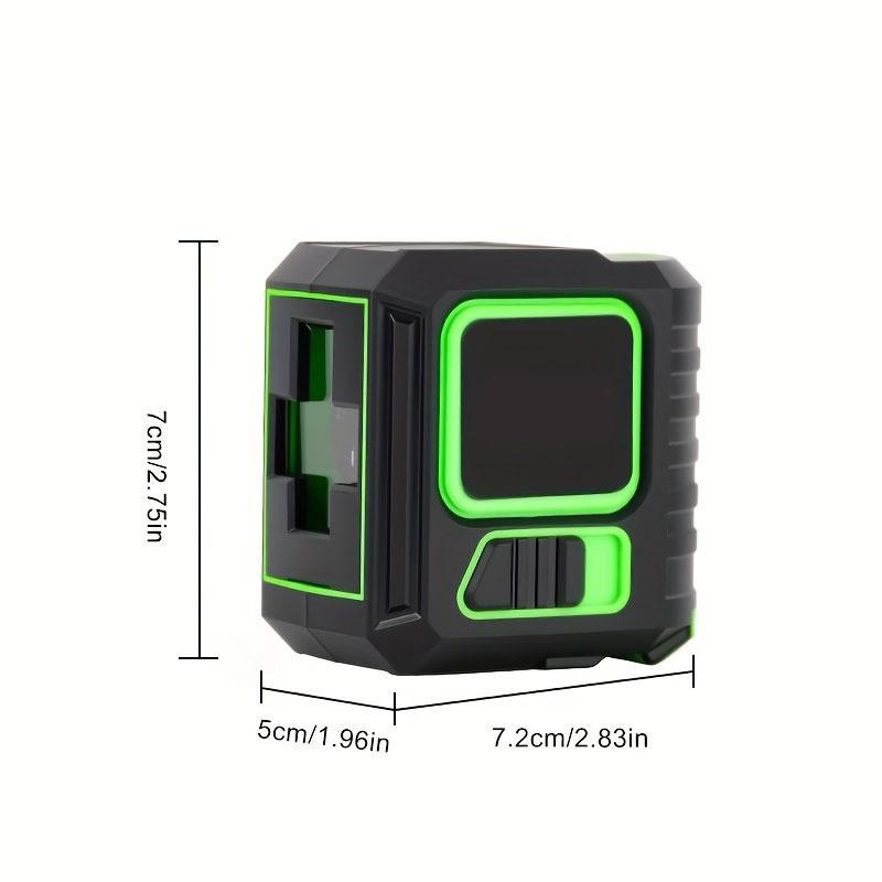 Mini Laser Level: 2-Line Green Light, Strong & Thin, Auto-Winding