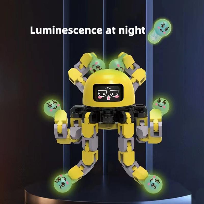 Jouets Gyroscope du Bout des Doigts Décompression Jouets pour Enfants Gyroscope Lumineux à Doigt Déformation Pliante Mécanique DIY Créatif Décompression Jouets de Décompression