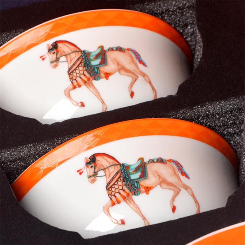 Premium Hermes Orange Ceramic Dinnerware Set