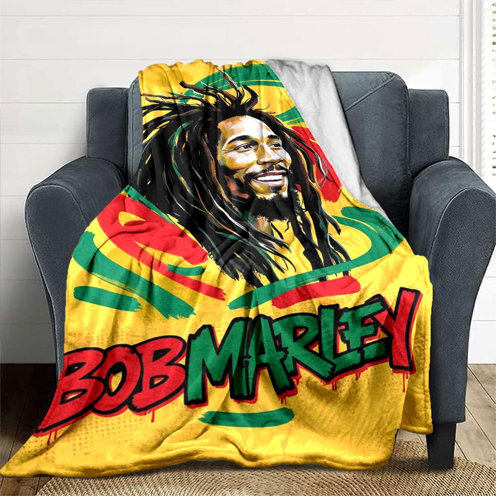 Bob Marley Blanket Comfortable Great for Picnics Office Chair Bedding for All Seasons Digital Print Perfect Gift for Relatives and Friends