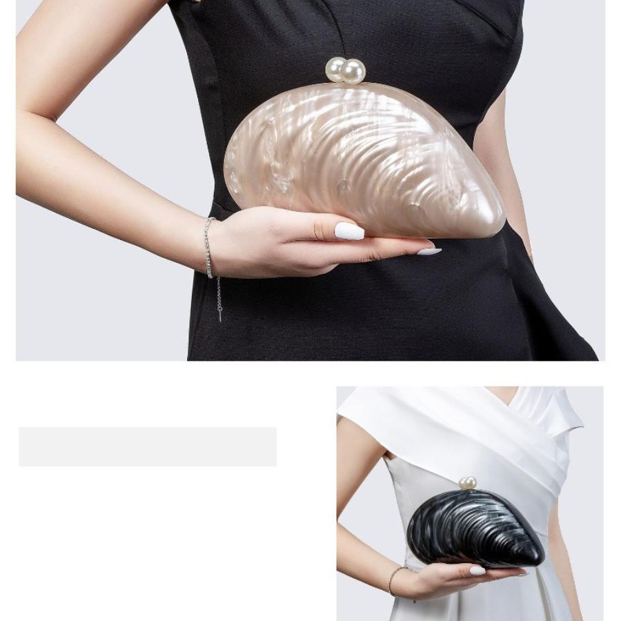 New Acrylic Shell Shape Evening Clutch for Women Fashionable Shoulder Bag Wedding Party Purse