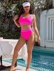 European and American Sexy Solid Color Split Bikini Swimwear for Women