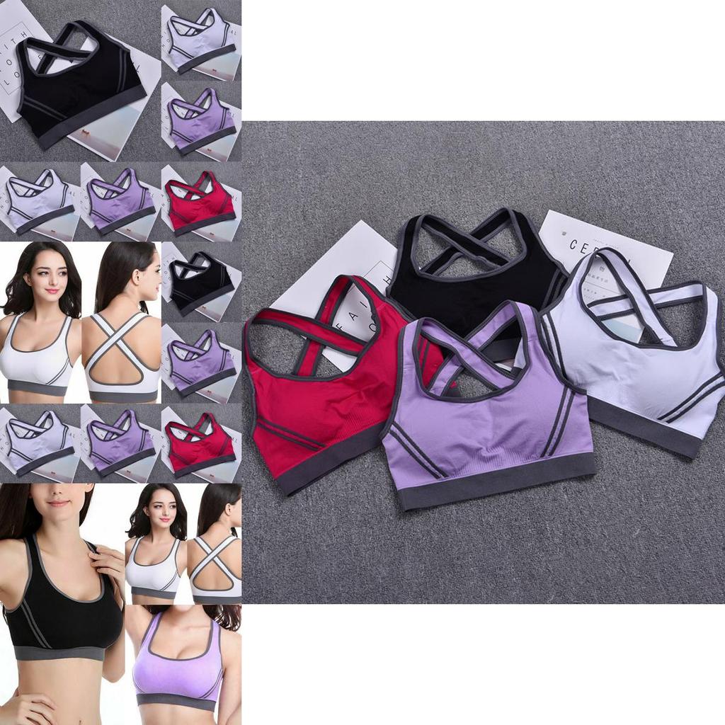 Luxurious Cross Back Padded Sports Bra For Women Seamless And Breathable Fitness Top