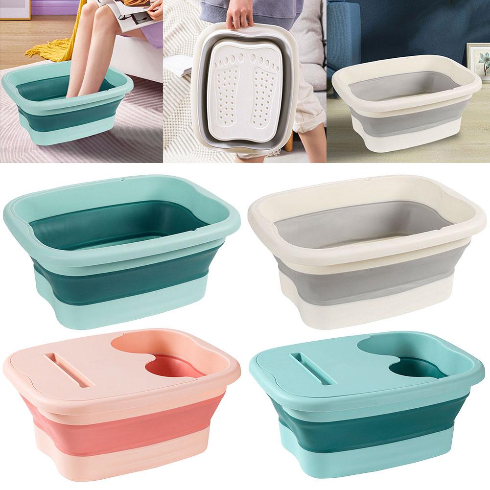 Portable Footbath Massage Bucket Foldable Foot Bath Tray Collapsible Foot Soak Bucket for Relaxing and Pain Relief