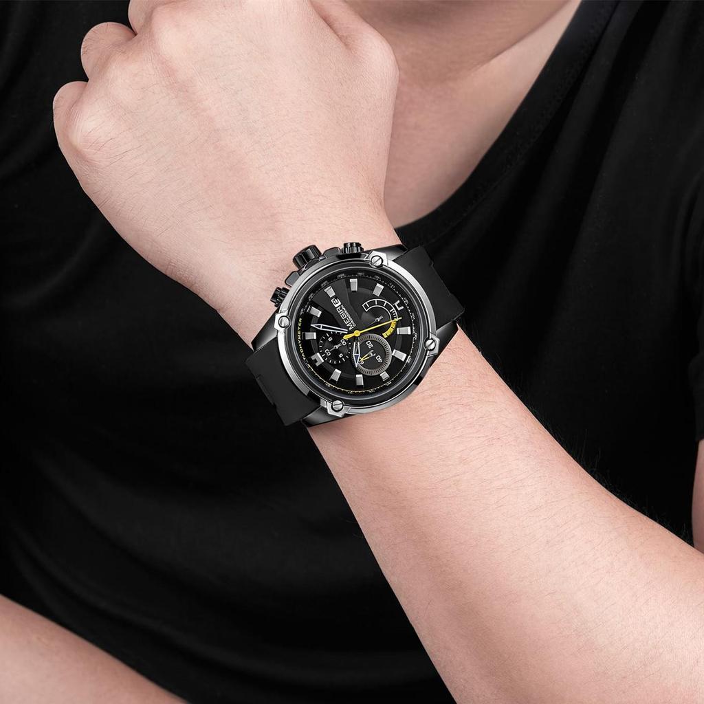 Megir Chronograf Pánské Sportovní hodinky Pánské Silikonové Automatické Datum Quartz Hodinky Pánské Luxusní Značka Vodotěsné Relogio Masculino
