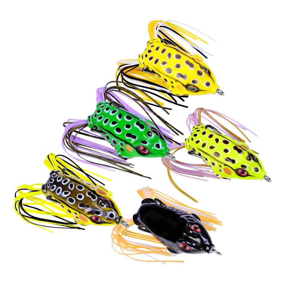 1PCS Simulated Frog Double Hook with Inverted Thorn Double Beaded Thunder Frog Black Fish Bait Luya Bait Fake Bait