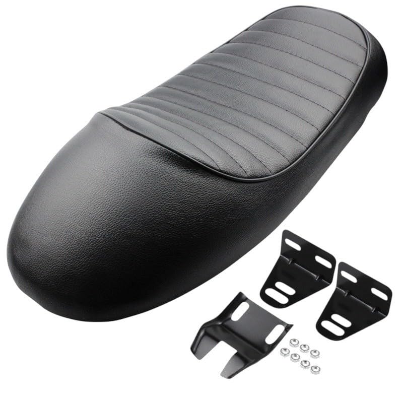 

Сиденье мотоцикла Kanoan для Honda CG125 CG Замена сиденья Racer из искусственной кожи и серии Retro Universal Fit, пластик, стиль, (Тип C, Черный) чёрный