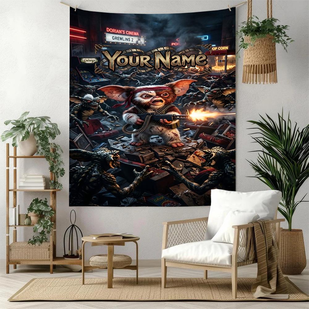 Gremlins Custom Wall Tapestry Aesthetic Wall Tapestry Non-Fading Color Ideal for Dorm Room Four Seasons Decor