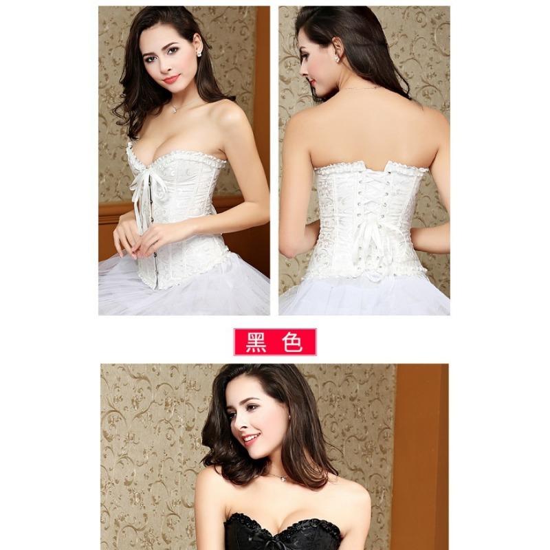 Shapewear Strapless Belly Black Slimming Sexy Lace Fishbone Bra Vest