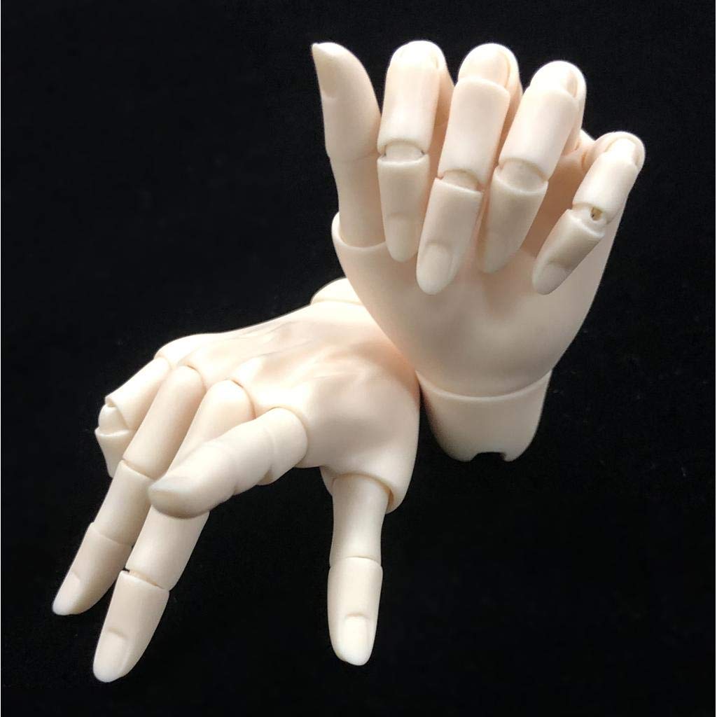 P Prettyia Hand Flexible Male Doll Hand Model Doll Making 2 Colors Normal Skin 15-joint 1/3BJD -