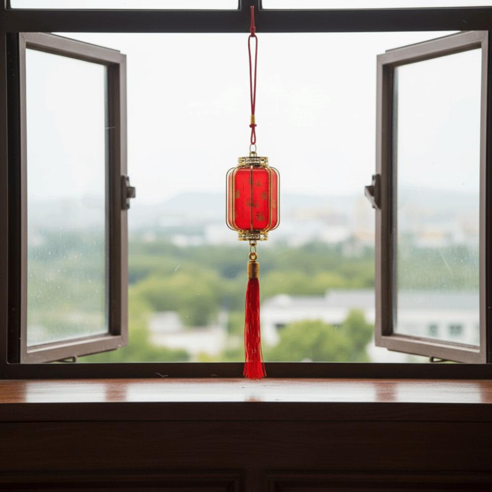 Retro Chinese Red Lantern Traditional Handmade Craft Potted Decorative Lanterns Waterproof Portable Lantern Festival Decoration