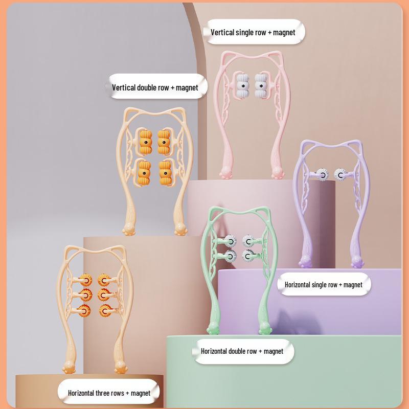 Double Row Roller Magnetic Therapy Neck and Shoulder Massager for Home Use