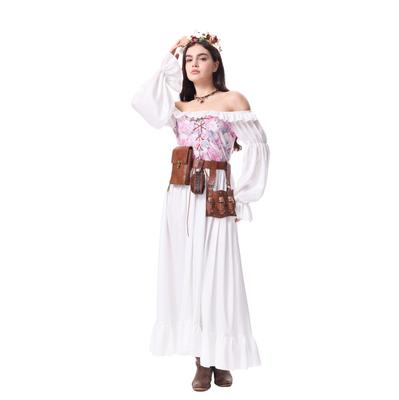 Damen Vintage Kleider Lässig Ärmel A-Linie Rollenspiel Kleider