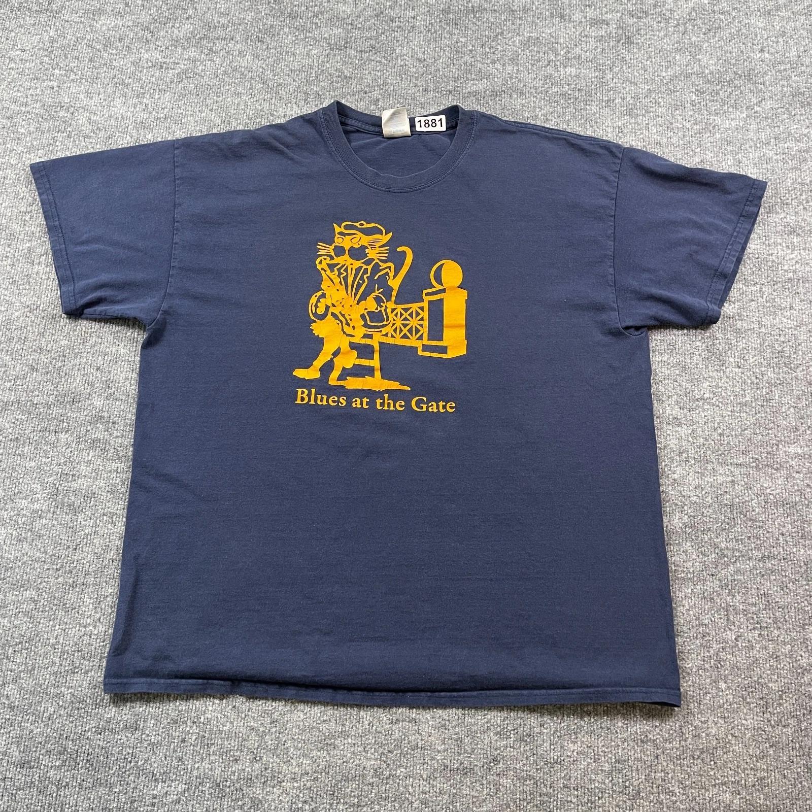 

2012 Blues The Gate Festival Bluesfest Shirt XL 24x27 Blue Saxophone Cat XL