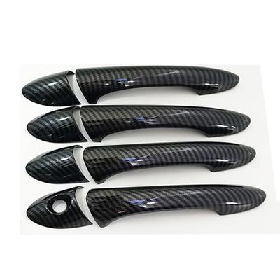 4Pcs Carro Preto Fibra De Carbono Olhar Maçaneta Da Porta Capa Guarnição Para 11-14 Hyundai Sonata