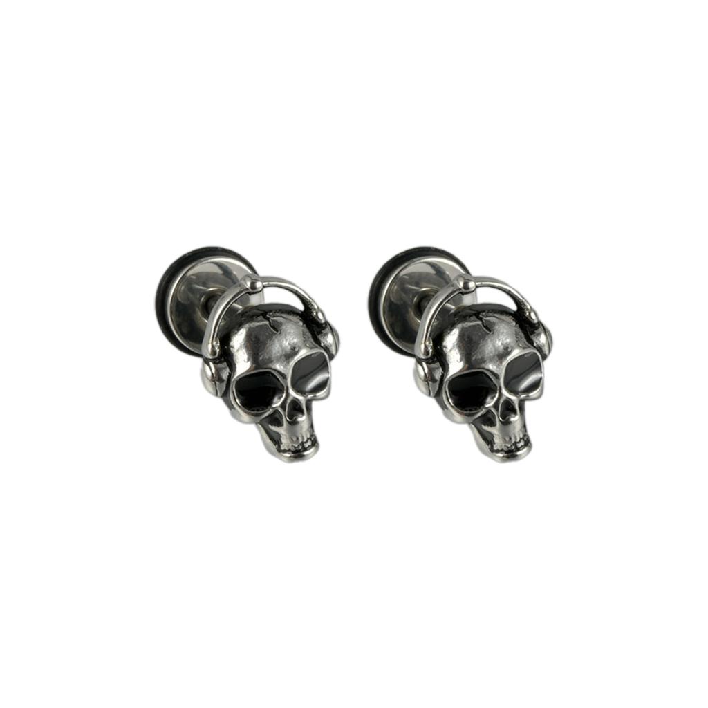 Unique Stainless Steel Skull Ear Piercings Goth Ear Studs Earrings Comfortable Wear Party Makeup for Fashion Enthusiasts