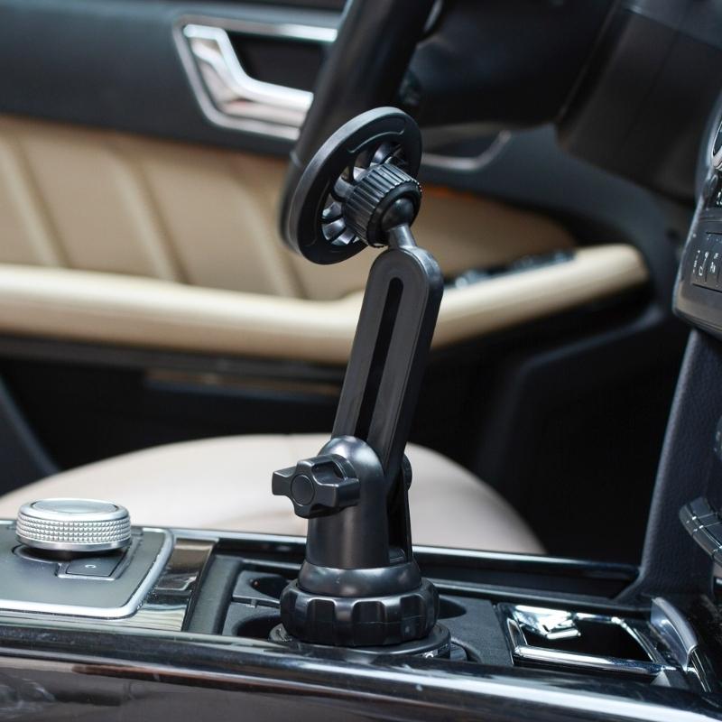 Magnetic Phone Mount for Vehicle Cup Holder Easy One Handed Operation Phone Stand Supports for 3 to 7 Inch Smartphones