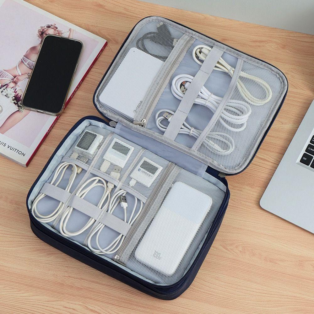 Portable Data Cable Storage Bag Waterproof Electronic Organizer Box Digital Storage Pouch