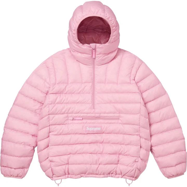 Supreme Micro Down Half Zip Hooded Pullover Light Pink