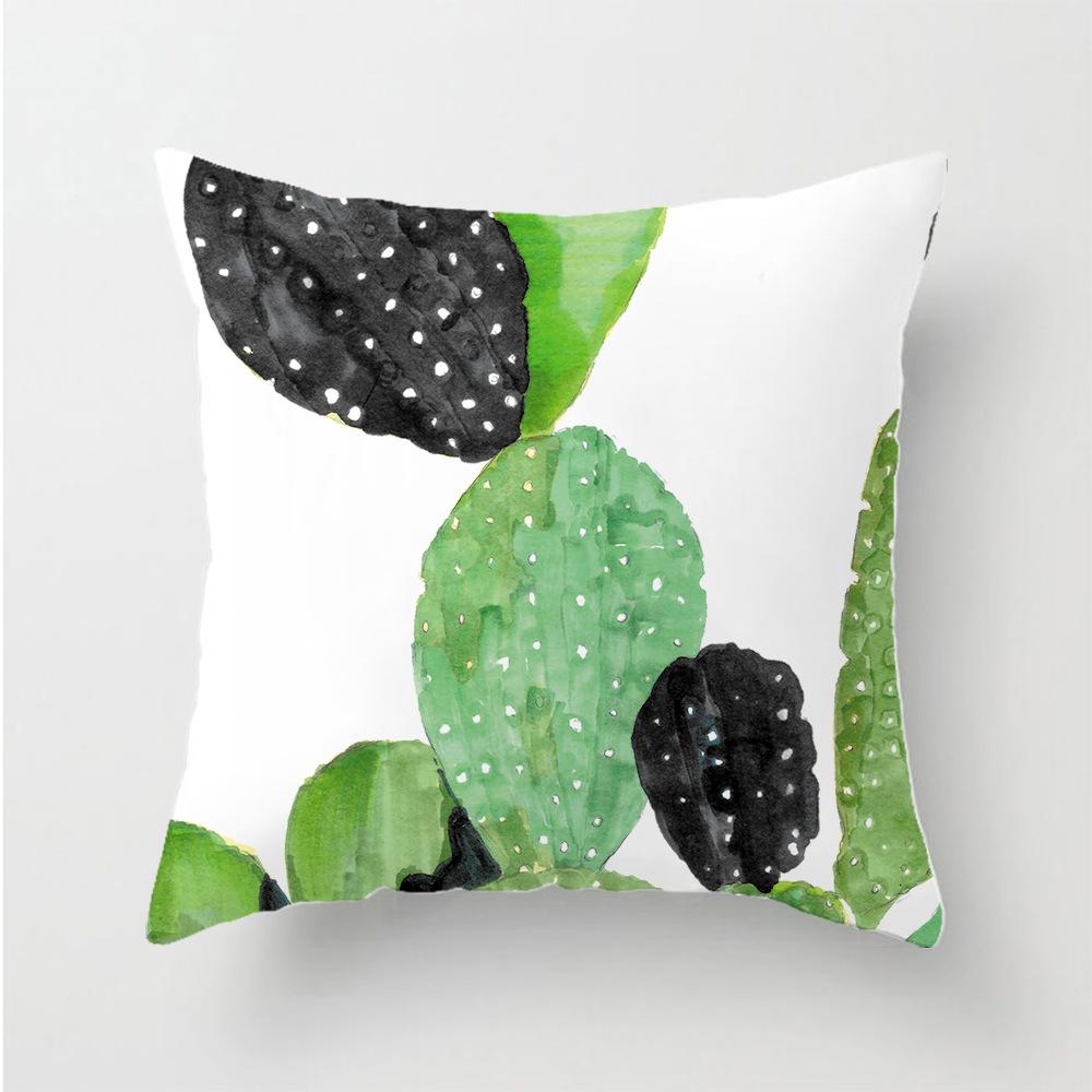Cactus Succulents Print Pattern Cushion Cover Home Living Room Sofa Decoration Square Pillow Pillow Cover