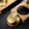 Stainless Steel Dipping Bowl Bamboo Holder Seasoning Tray Tableware Seasoning Dish  Restaurant