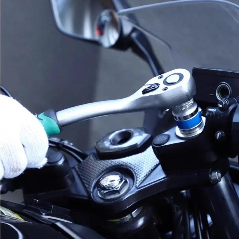 24/72 Tooth Quick Ratchet Wrench 1/2 1/4 3/8 3 Size Flying Wrenches Two-way Socket Wrench Repair Tools for For Vehicle Bicycle