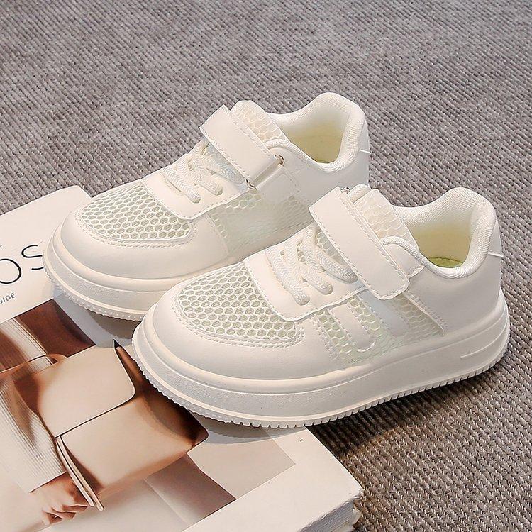 Elementary School Students Enroll In Small White Shoes Mesh Breathable Children's White Sports Shoes Boys 2025 New Girls Summer