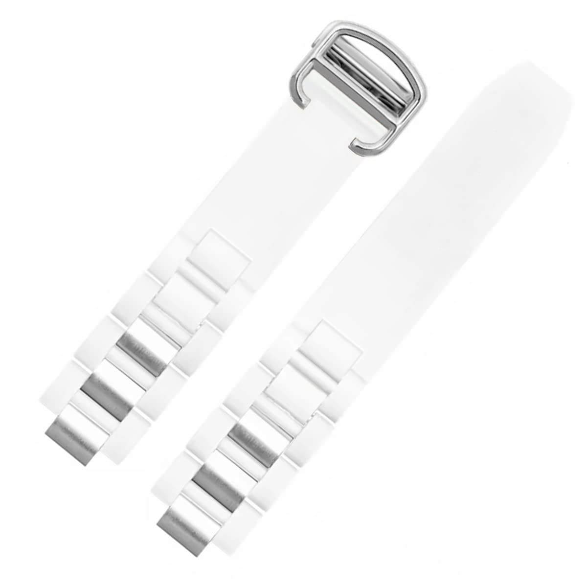 [HEYOZURY] Cartier Watch Band, Rubber, 20mm10mm, Soft Silicone, D-Buckle Type, Fits Lengths 115mm+85mm, Includes Buckle and Replacement Tool