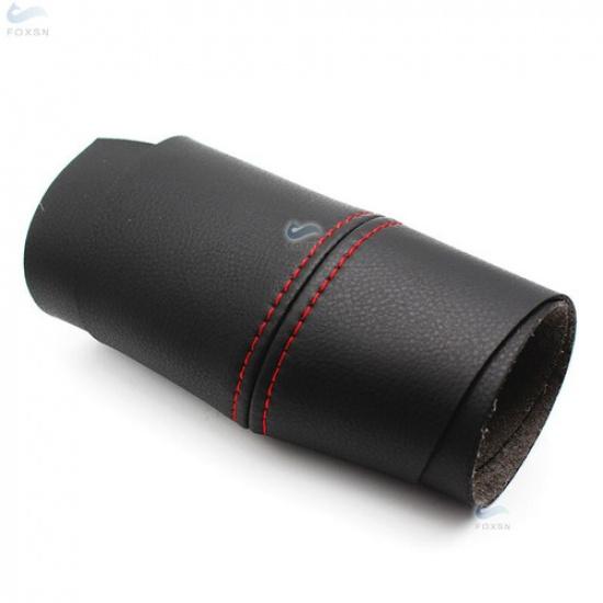 For 07-12 Acura RDX 2xBlack Leather+Red Thread Front Door Panel Armrest Cover