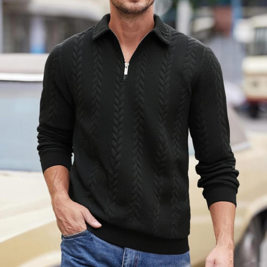 Spring and Autumn Half Open Zipper Collar Hoodie for Casual Men's Men's Wear