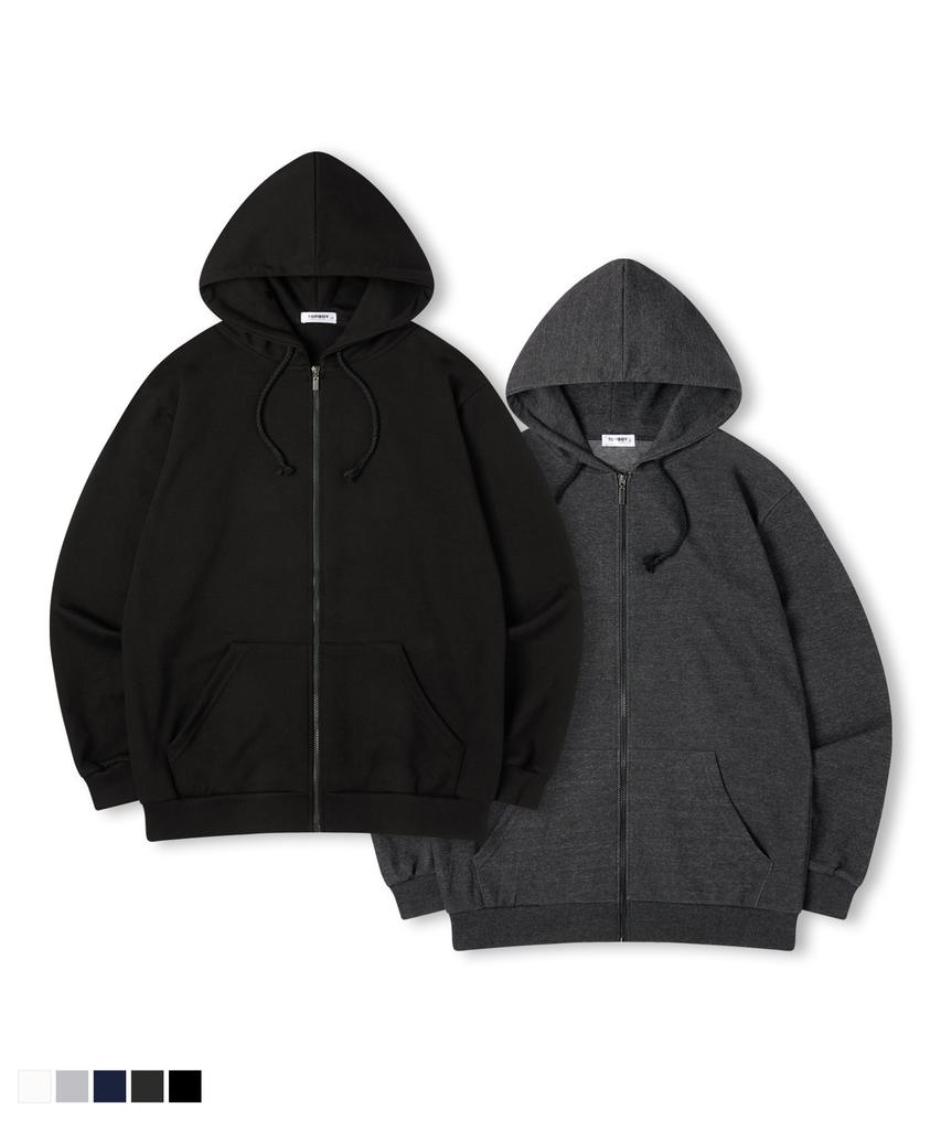 Topboy [Non-Fleece Or Fleece] Easy Sweat Zip-Up Hoodie 5 Colors (Type B)