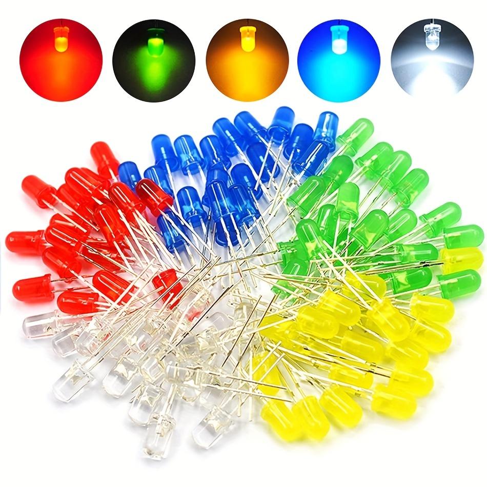 200 Pcs Led Diode Lights LED Diodes 3mm 5mm Clear LED Light Emitting Diodes Bulb LED Lamp for Science Experiment Circuit