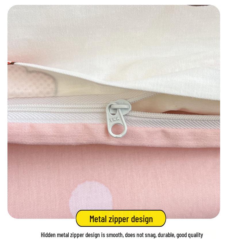 Hello Kitty All-Cotton Cute Cartoon Girl Fitted Sheet & Duvet Set - 4-Pc Dorm Style